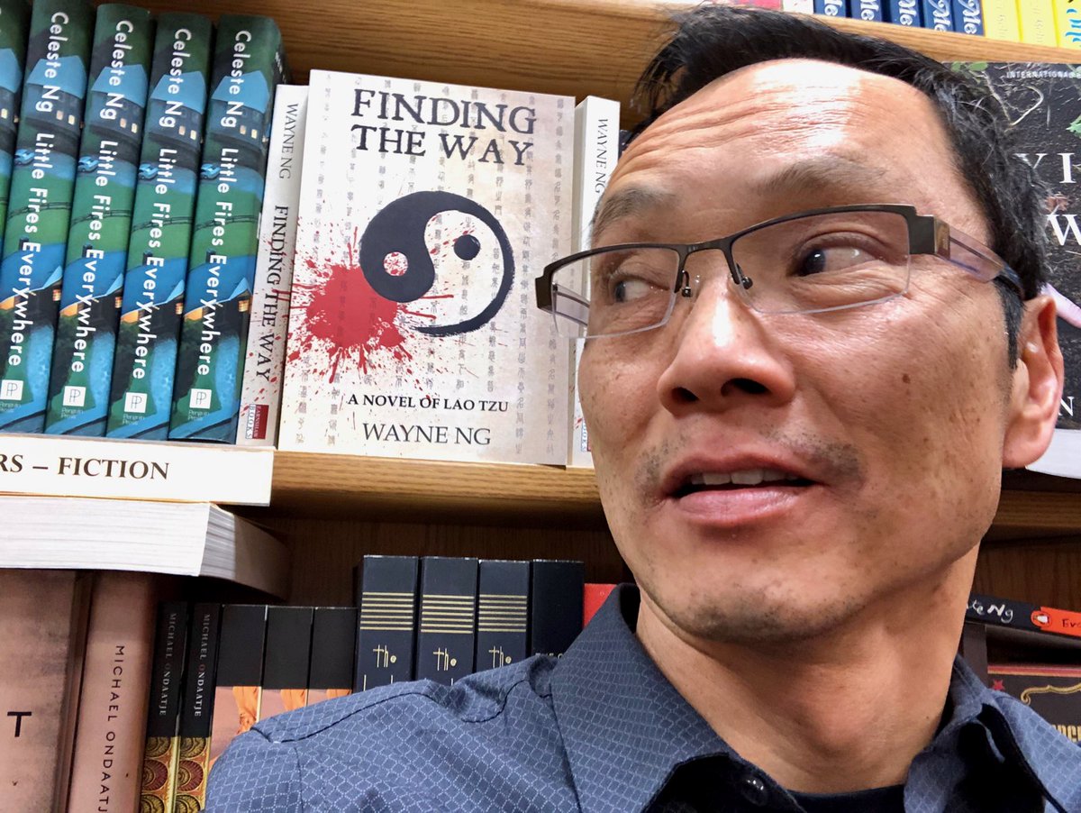 WayneNgWrites's tweet photo. How many writers can say their work @chaptersindigo sits beside another fantastic writer with the same last name? @MargaretAtwood? Nope. Esugyan? Don't' even look. I top them all with the wonderful Celeste Ng with her killer handle @pronounced_ing. #FindingLaoTzu #LaoTzu https://t.co/ErjcBhSCrj