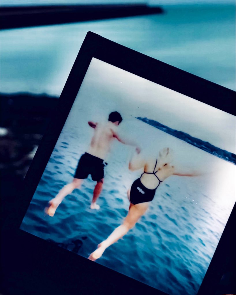 Obligatory New Years Day Swim 🏊‍♀️❄️🌊
Need help sorting the over exposure out in this camera 📷 ! 
#NewYears2019 #seaswim #polaroid #JerseyCI <a href="/amanziswimwear/">AMANZI Swimwear</a>