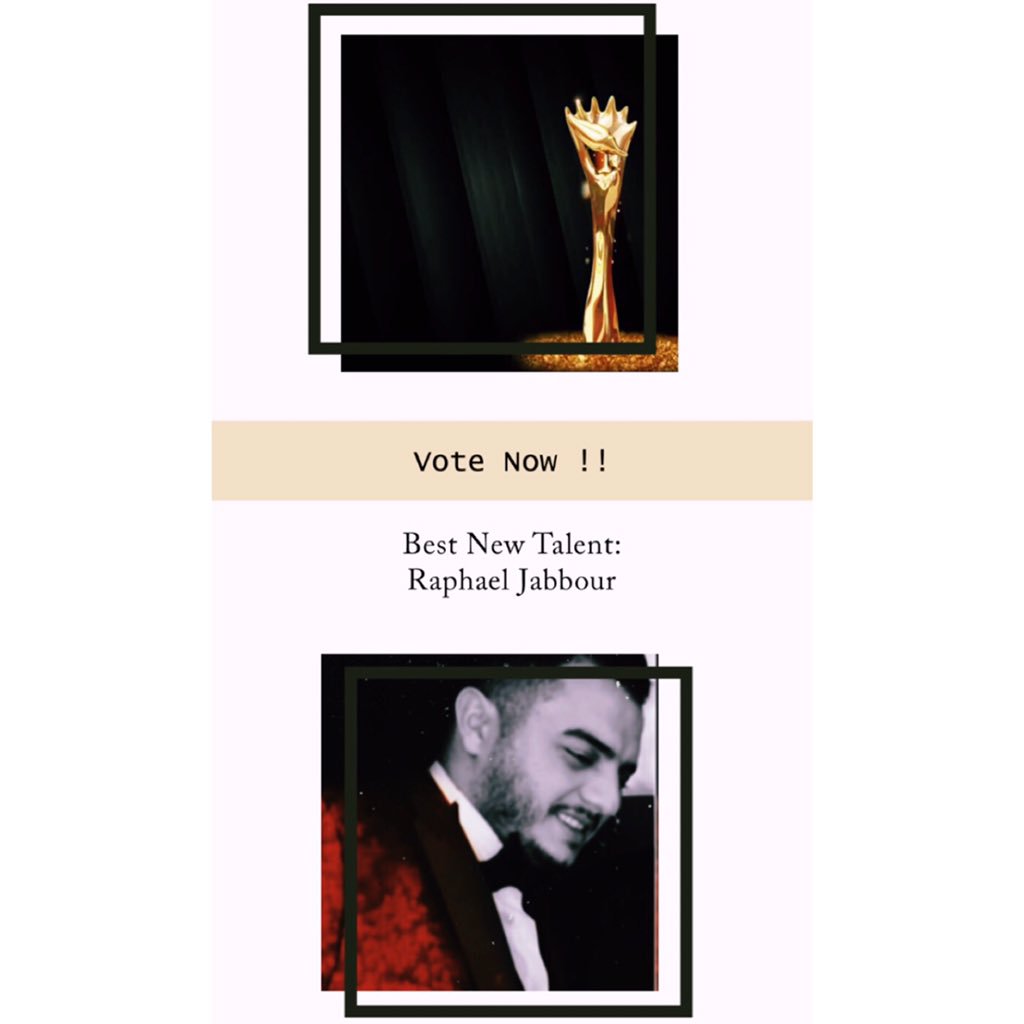 raphan_ksa's tweet photo. I vote for #raphaeljabbour Best New Talent (Rising Star)
@RaphaelJabbour1
 @murexdor
#murexdor2019_raphaeljabbour 
#MurexDor2019 https://t.co/bYnqkqKZxq https://t.co/5m6Dpuj6qK