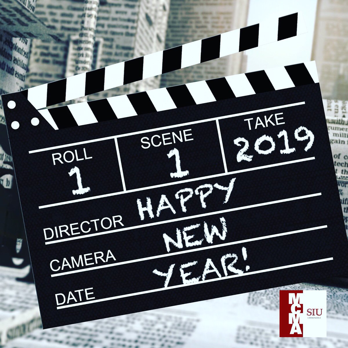 siuc_cam's tweet photo. To all of you #mediamakers out there, HAPPY NEW YEAR!
And ACTION!
#happynewyear2019 #makingmediamatter #creativitygrowshere #thisissiu #action #thatsawrap2018π¬ https://t.co/OAJtU36zJd