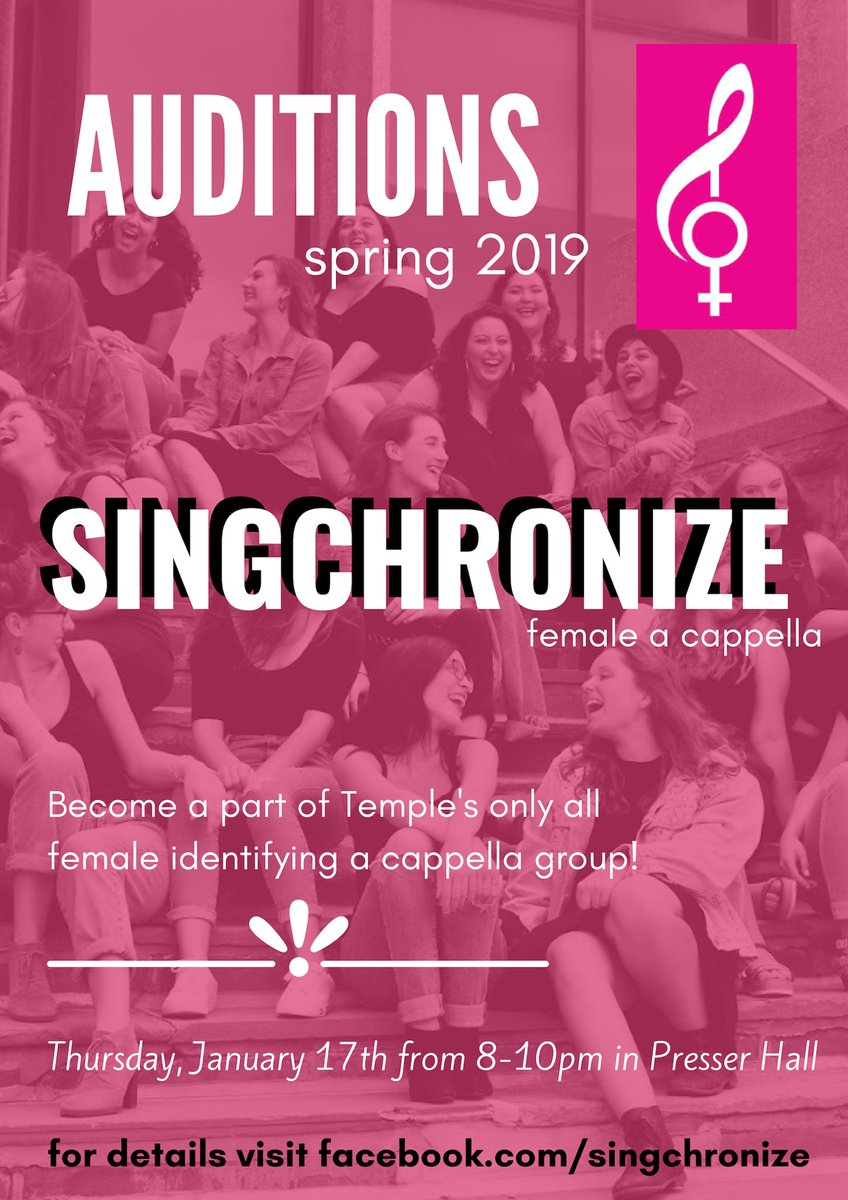 Spring 2019 semester auditions are almost here!! Follow us on Facebook and Instagram to read more about the audition process 💗🎶🥳