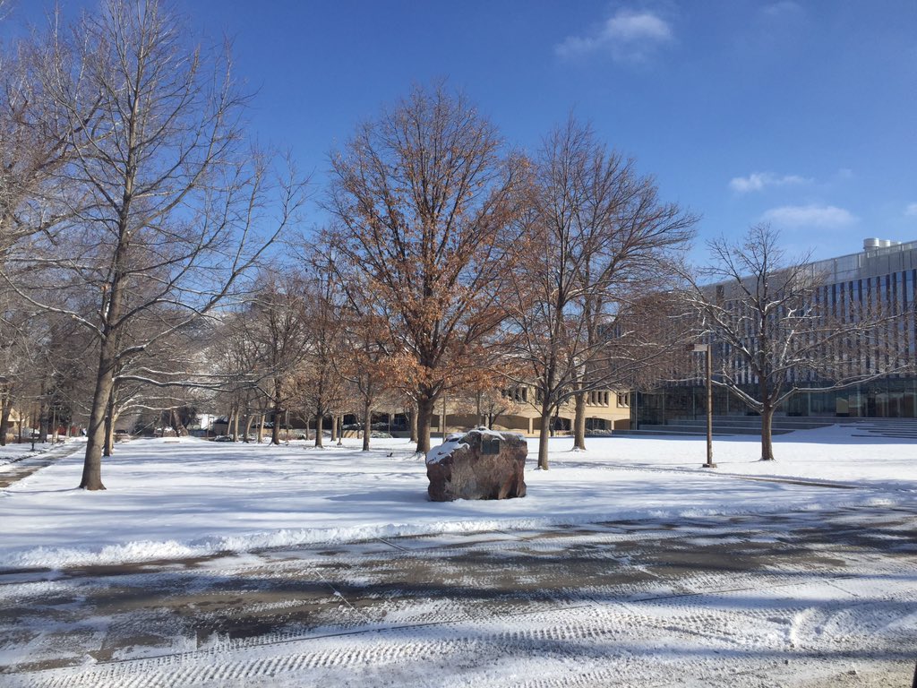 diggerloop's tweet image. The M is almost invisible but campus is stunning. How’s your New Year’s? #diggerloop #mineslife