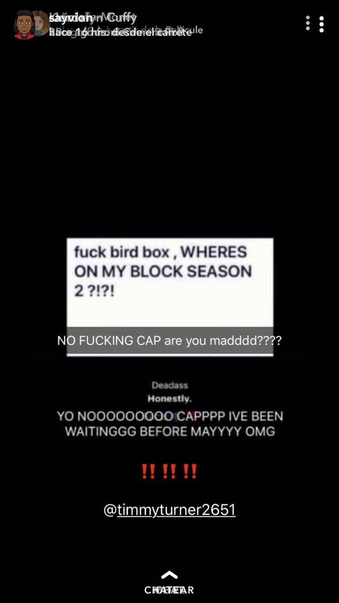 senaloelhud's tweet photo. yโall fr whereโs ON MY BLOCK SEASON 2 #OnMyBlock #BirbBox https://t.co/umaET3UnMK