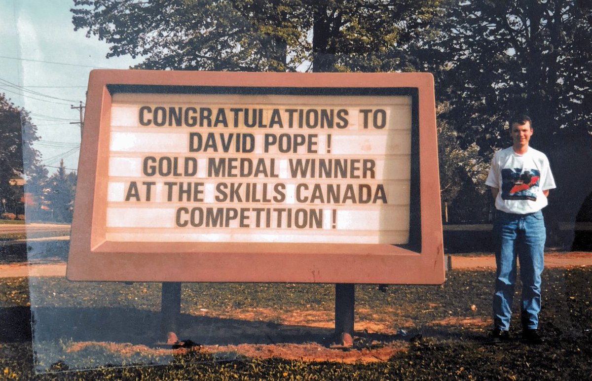 popellama's tweet photo. My parents just found this picture of me from high school. I've gone from participant, to board lead for @wrdsb.
@skillsontario @Skills_Canada
#skilledtrades #pathwaysforsuccess https://t.co/WWlsNrGTPc