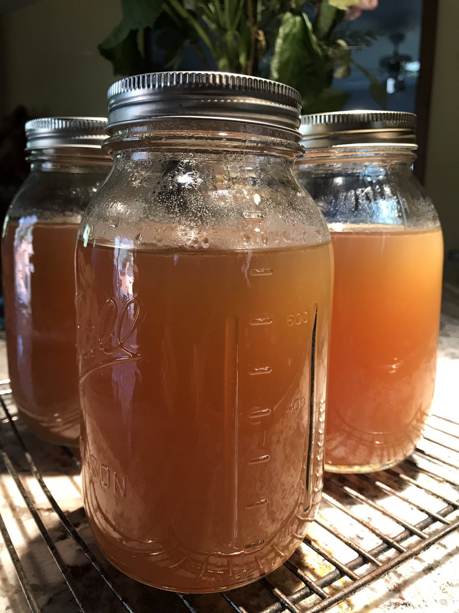 chukardoc's tweet photo. 24 hours of roasting, simmering, straining and pressure canning has produced 4 quarts of liquid gold. #elk  @Hank_Shaw #buckbuckmoose @SpikeRichter Call it #bonebroth or #bonestock or whatever you want, it’s good stuff. https://t.co/mKk7NwbFYK