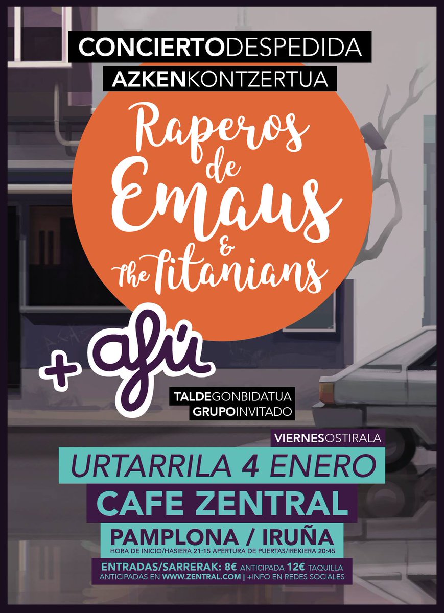 Urte berri on, familia!

Recuerda que el próximo viernes hemos organizado nuestra despedida de los escenarios junto a #Afu y #TheTitanians. 
¡Compártelo para que se entere todo el mundo!