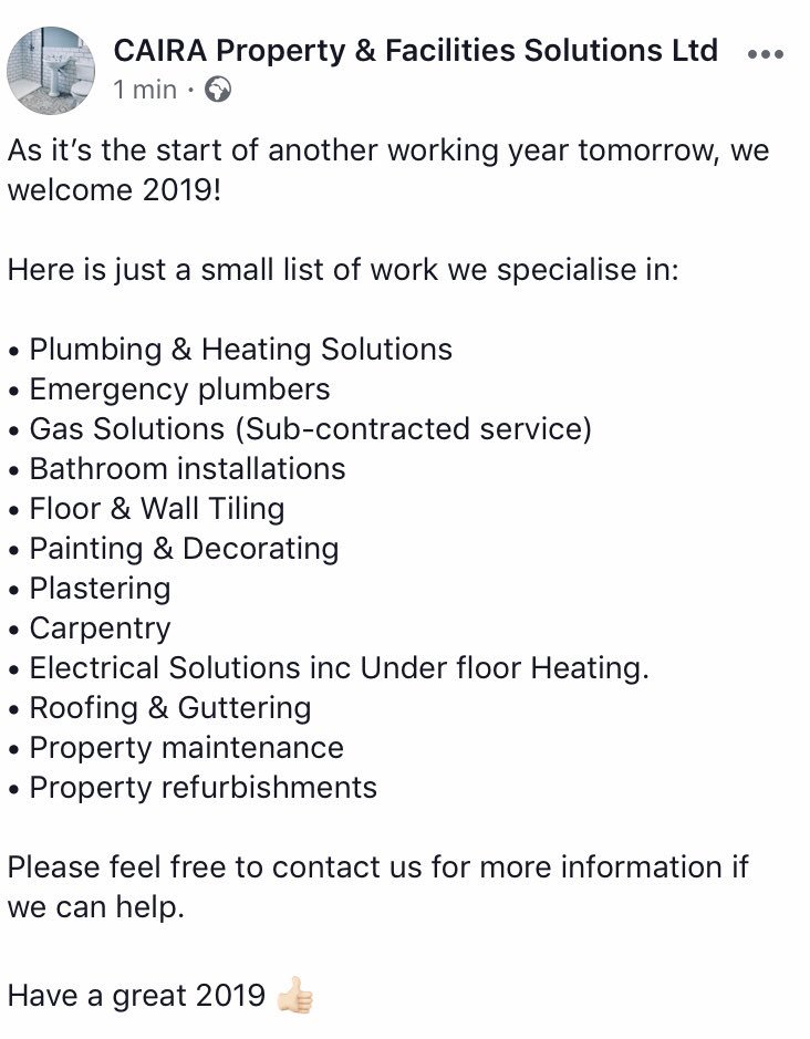 Caira Property & Facilities Solutions Ltd tweet media