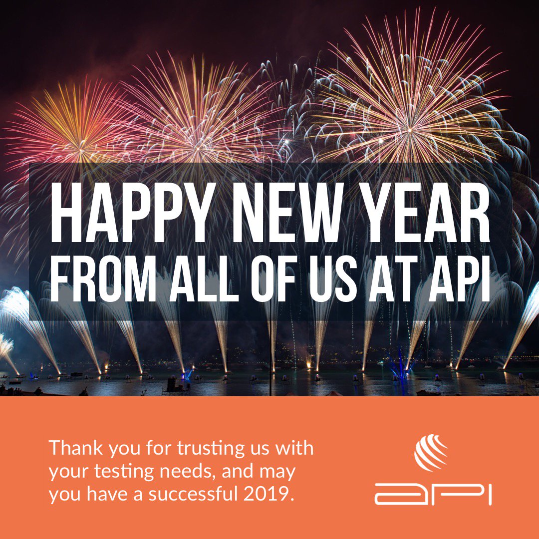 animalprofiling's tweet image. Happy New Year from API! Thank you for trusting us with your testing needs, and may you have a successful 2019.