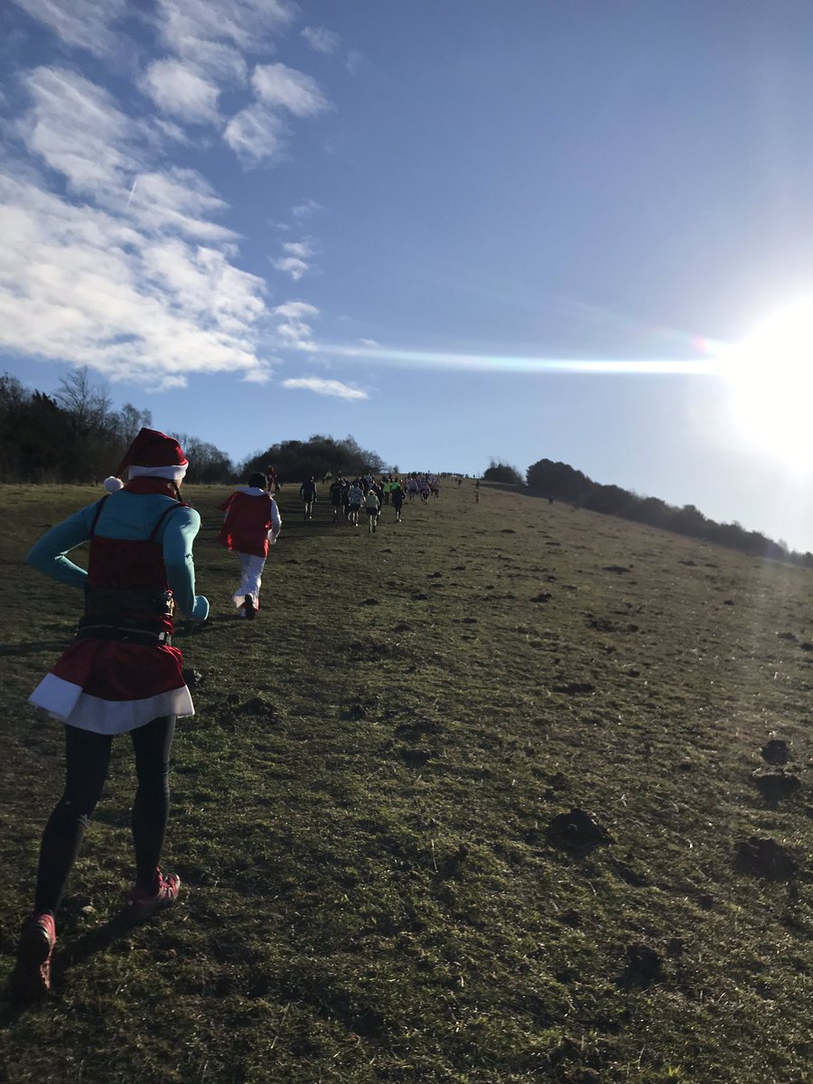 nickiebonn's tweet photo. And thank you to all the bonkers runners dressed up who encouraged and were so lovely to my girls running the kids race. What a lovely bunch. Mad though clearly we all are #knackercracker #boxhill https://t.co/niwxzXVB12