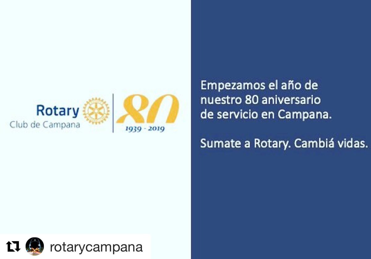 RotaryCampana's tweet photo. 2019: 80 años del #rotarycampana y 55 años del #arcodecampana https://t.co/jA3MNs7Fxt