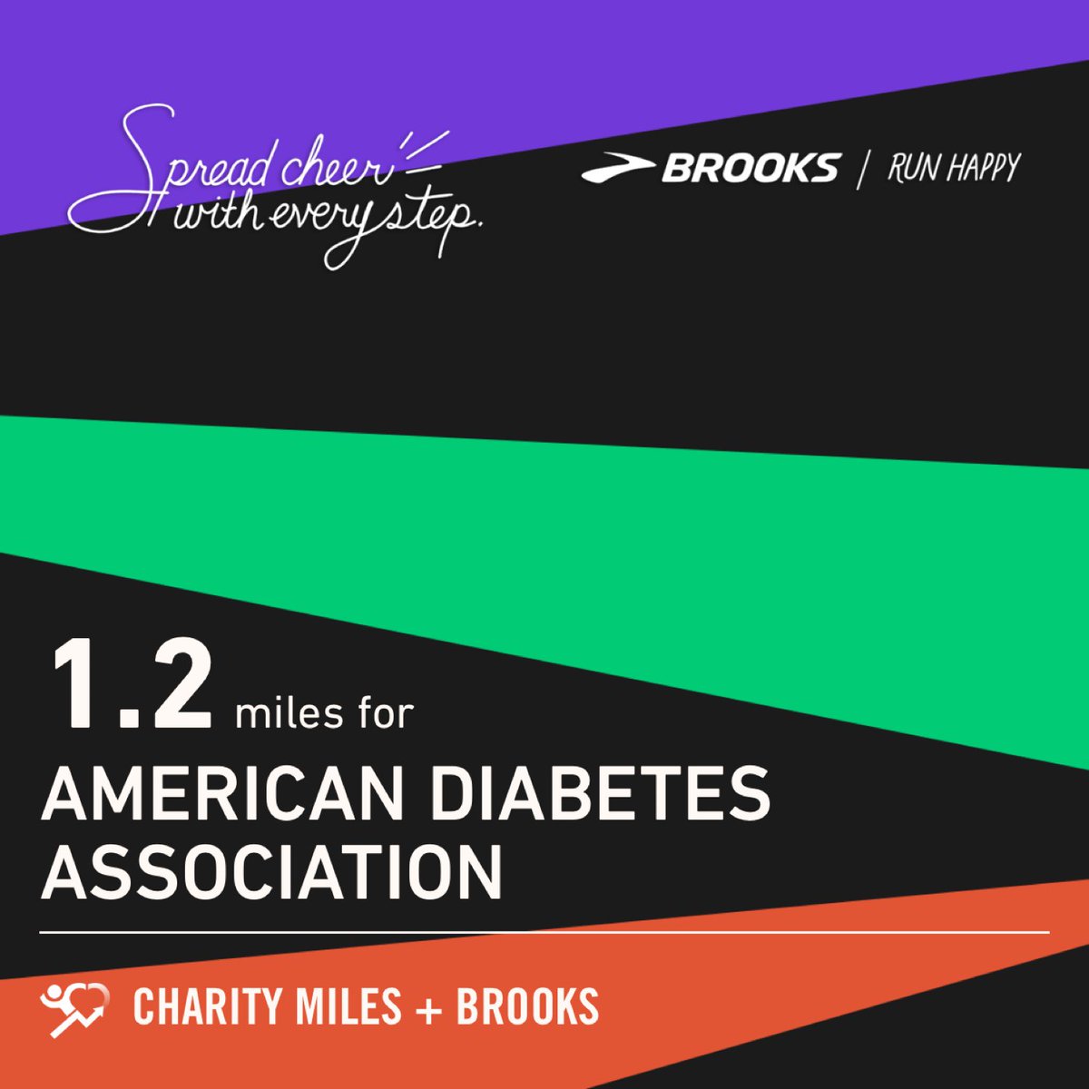 moonshadow1900's tweet photo. 1.2 @CharityMiles for @AmDiabetesAssn. Thx @BrooksRunning for sponsoring me! #RunHappy #SpreadCheerWithEveryStep https://t.co/y9rfnTMRSI https://t.co/Q4lOicKU6l