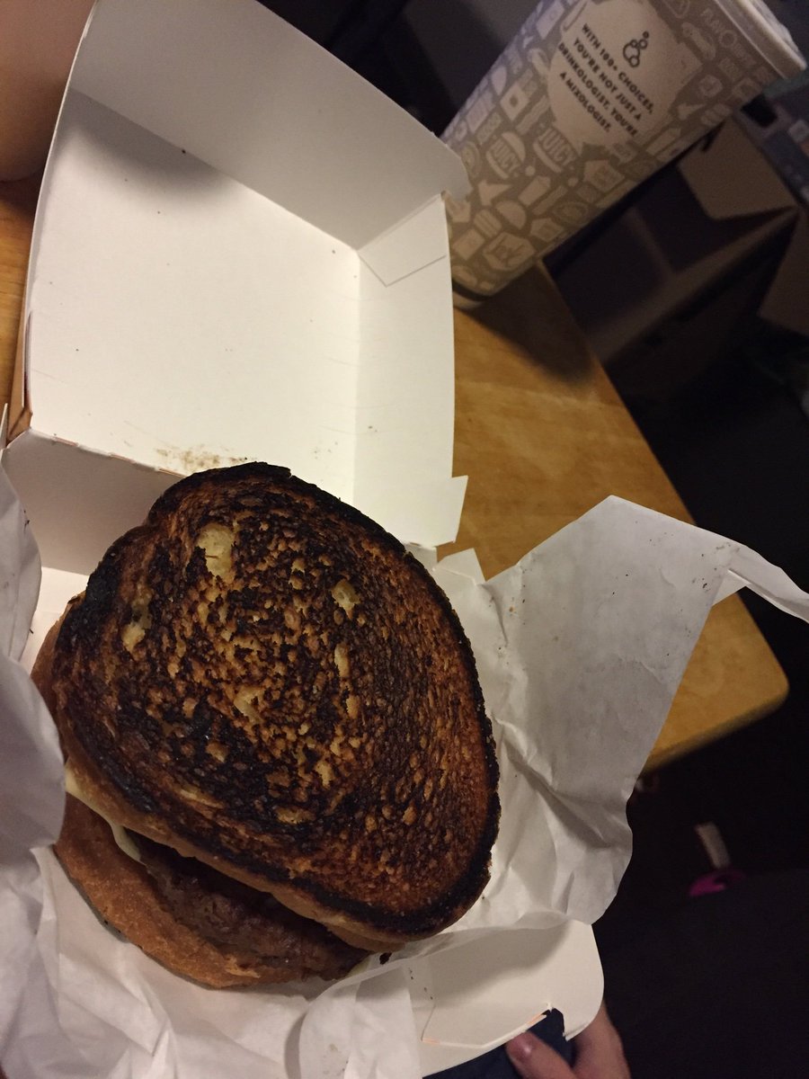 _amanda's tweet photo. @JackBox These sandwiches are inedible!  My house smells like it’s burning! https://t.co/O1GjLsoeqJ