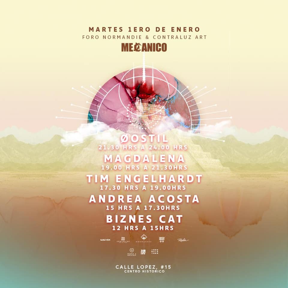 Acá están los horarios para el evento de hoy con Magdalena + Tim + Engelhardt + Øostil + Andrea Acosta

¡Los esperamos para celebrar este inicio de año con buena música!

Boletos en taquilla: $300.00