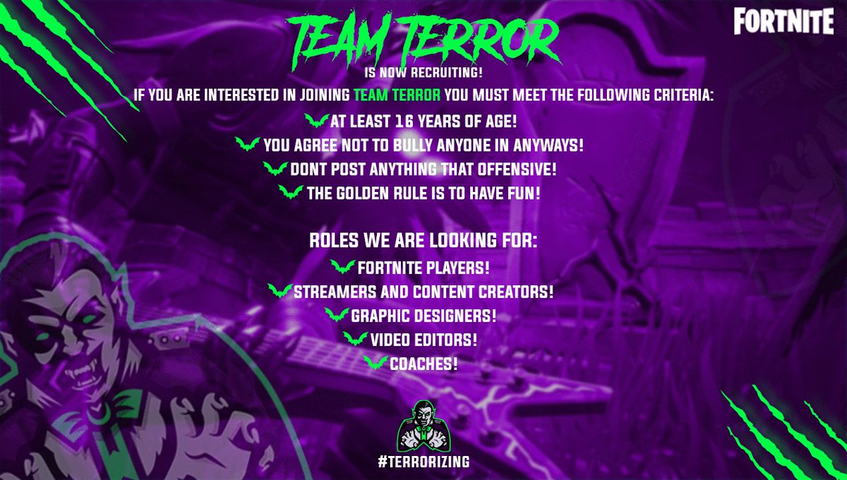 TeamTerrorGG's tweet photo. Goodnight everyone and thank you for all the support already, we have already hit 100+ followers that is absolutely crazy, I hope this support carries on 🕸️

#TERRORIZING

@LaZy_RTs @Demented_RTs @DNRRTs @ShoutGamers @SGH_RTs @HyperRTs_ @OwlRTz @DecimateRTs https://t.co/3ot5bhBYhN