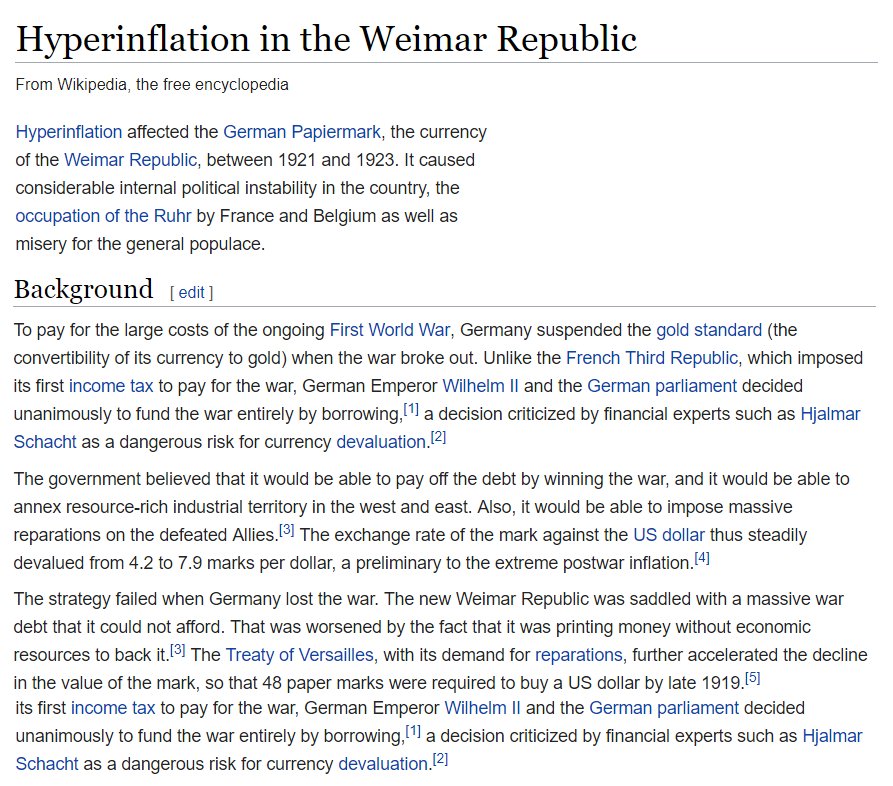 55) From 1921-1923, the Weimar Republic of Germany incurred massive debt. The government printed money day and night in an attempt to repay it. The printing of money cause one the worst cases of hyperinflation in history and led to economic collapse.  https://en.wikipedia.org/wiki/Hyperinflation_in_the_Weimar_Republic