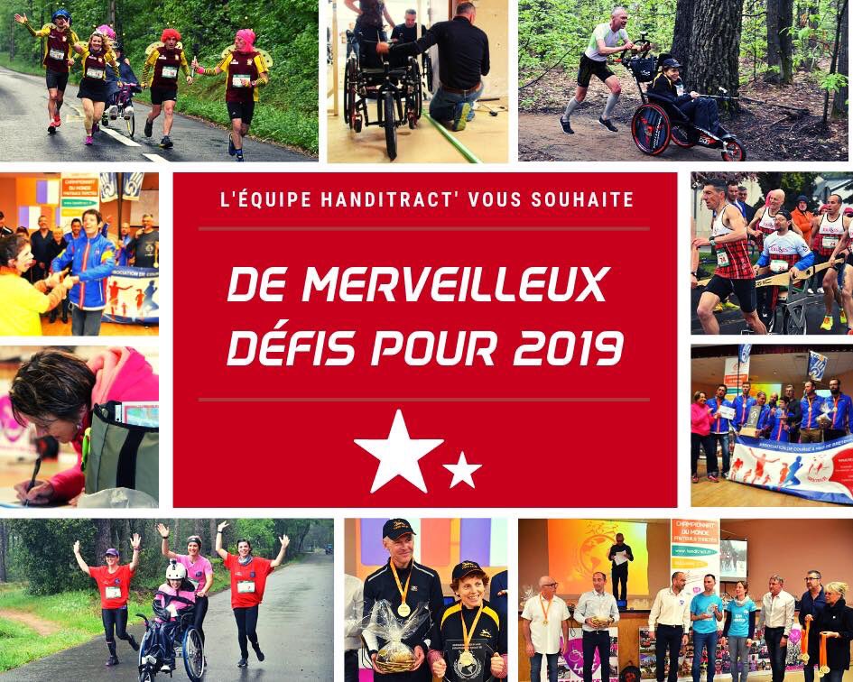 Handitract's tweet image. ⭐️ Nous vous souhaitons des défis fous à n’en plus finir, une année 2019 merveilleuse avec pour objectif s’entraîner pour 2020, année de notre prochaine édition ! Dépassez-vous avec émotions chaque jour de cette nouvelle année 🎉 #Handicap #defi #resolutions2019 #BonneAnnee2019