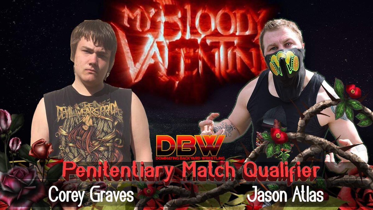 WrestlingDBW's tweet photo. At #MyBloodyValentine we will see another epic #PenitentiaryMatch between to greats of #BYW as @Graves_OGx battles @DiseasedVessel for a spot at #TotalDomination4 for the #DBW World Championship!  Who will advance? https://t.co/5e32wQBedn