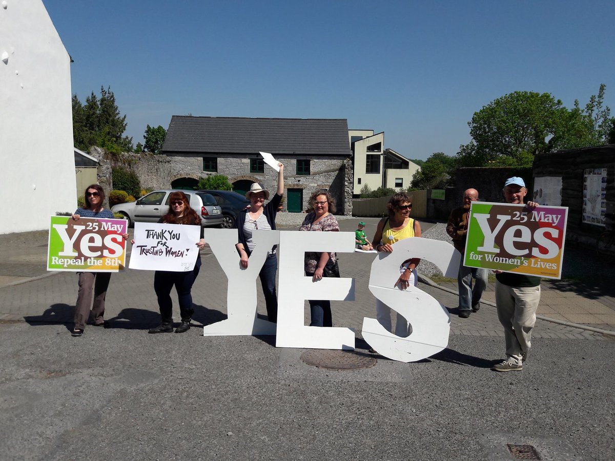 Cloughjordan has a deep well of  #TippRepealers; they did so much, from sponsor-a-poster to tunes for choice to home-made YES! signs, plus canvassing from Nenagh to Borrisokane & Roscrea. Cheers, eco/feminist/anarchist warriors! 