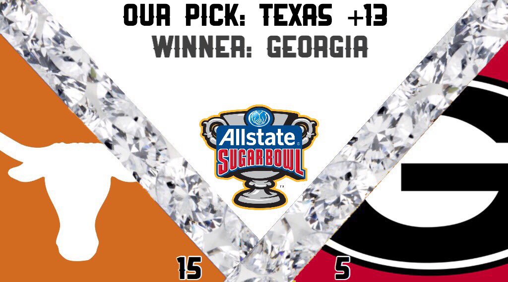 CFB_Lines's tweet photo. Our pick for the @TexasFootball vs @FootballUGA game!

#Collegegameday #CFBLines #CollegeFootball #SugarBowl

Stay tuned for more picks‼️ https://t.co/hVYkXjuzIv