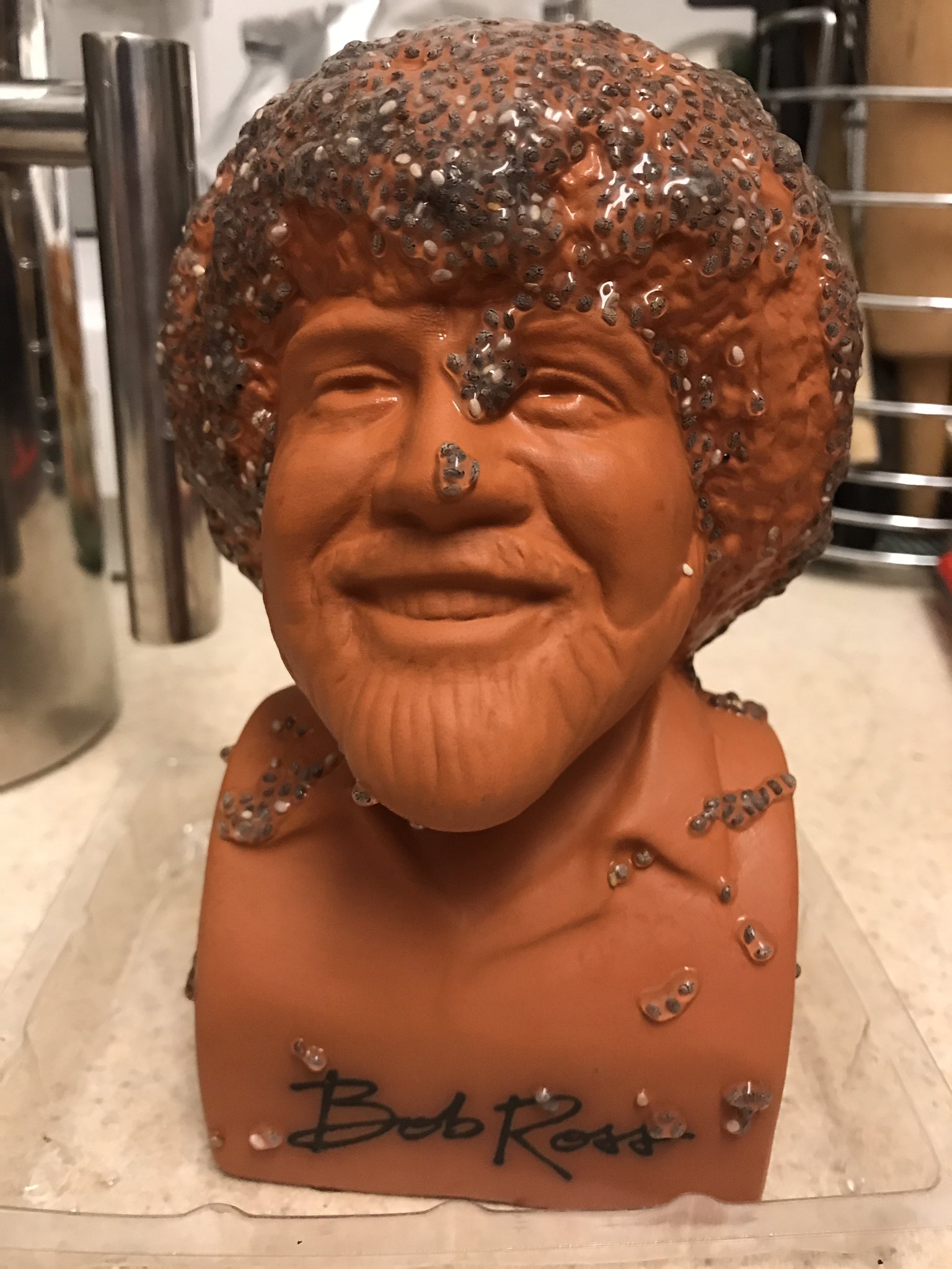 Avigail Oren on X: My brother got me a Bob Ross chia pet for