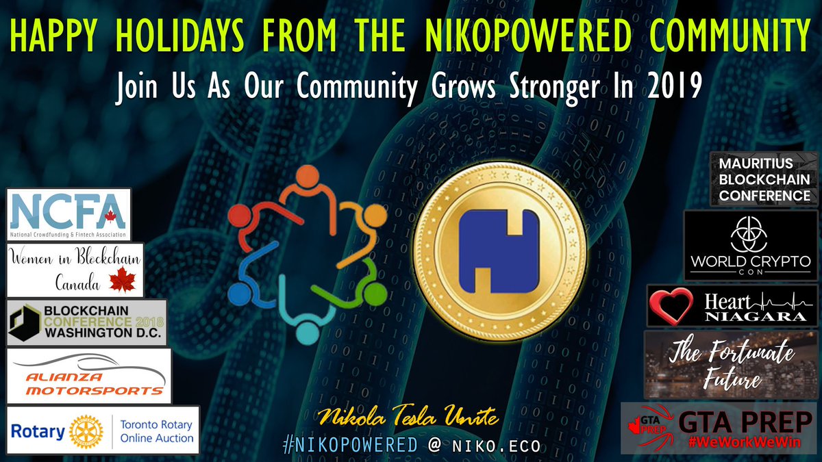 Happy Holidays from the #NikoPowered community. Health, wellness and prosperity for 2019. Big news is coming, do not miss out. Join us and become part of our story.
#HappyNewYear2019 #CryptoCurrency #Blockchain #Altcoins #CryptoNews #Retweet