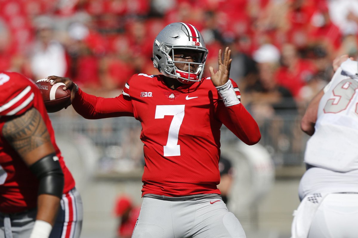 NFLDraft_2020's tweet image. According to reports, after today's Rose Bowl win, Ohio State QB Dwayne Haskins is 50/50 on returning to Ohio State.