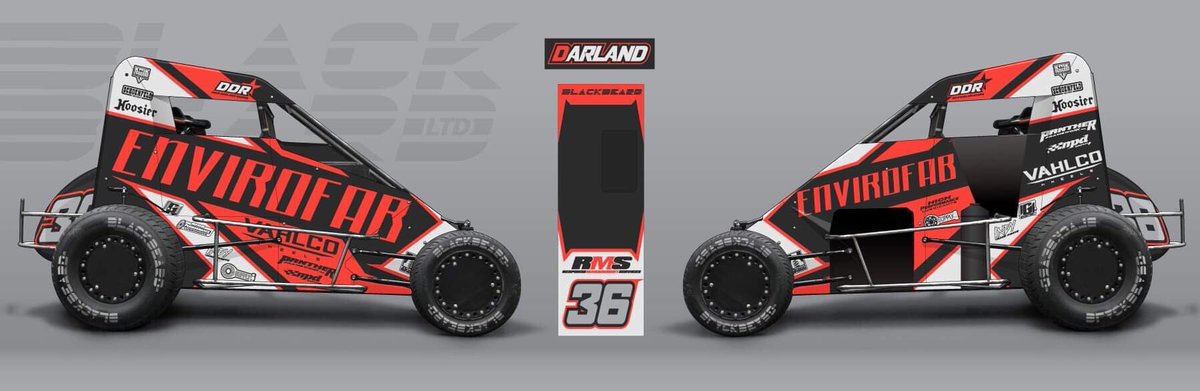 DaveDarland's tweet photo. So excited to see how our @cbnationals #36 midget will look thanks to @BLACKBEARDltd for the awesome looking ride. โก๏ธ @envirofab @vahlcowheels @estep87 #JTKDesigns #pantherframeworks @AdvRacingSusp @indyraceparts The #RMS team. See yโall in Tulsa! #chilibowl https://t.co/yTt7PEsRug
