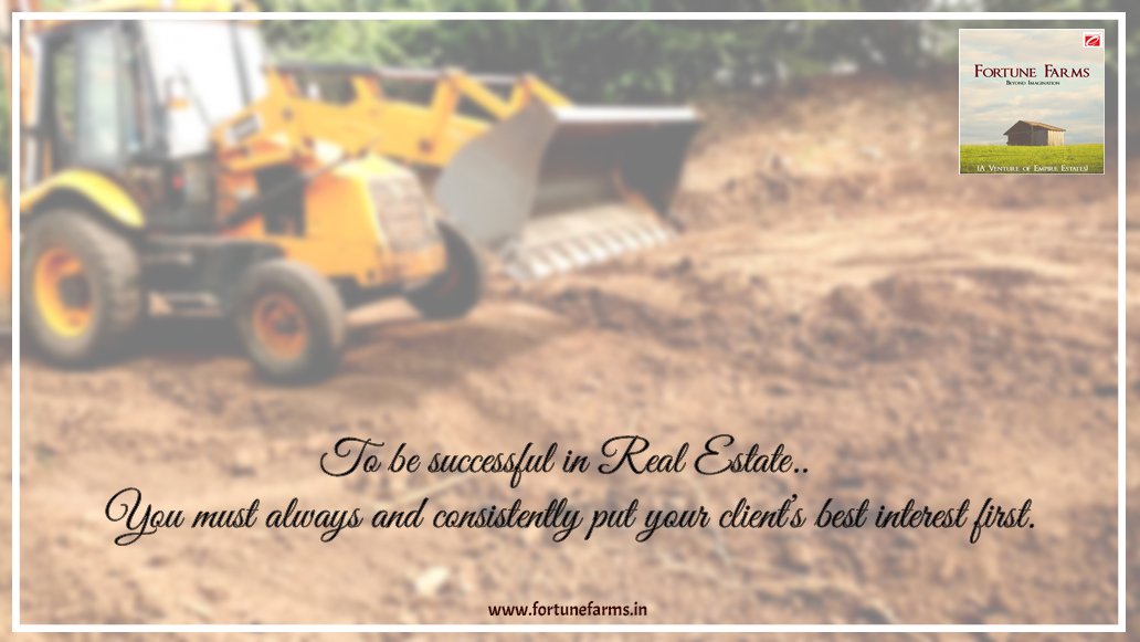FarmsFortune's tweet photo. To be successful in Real Estate.. You must always and consistently put your client’s best interest first.

#FortuneFarms #FarmLife #Agriculture #AgroFarming #AndhraPradesh #Hindupur #Karnataka #Bengaluru #EmpireEstates #NewVenture #WednesdayWisdom https://t.co/9oXajAIiTw