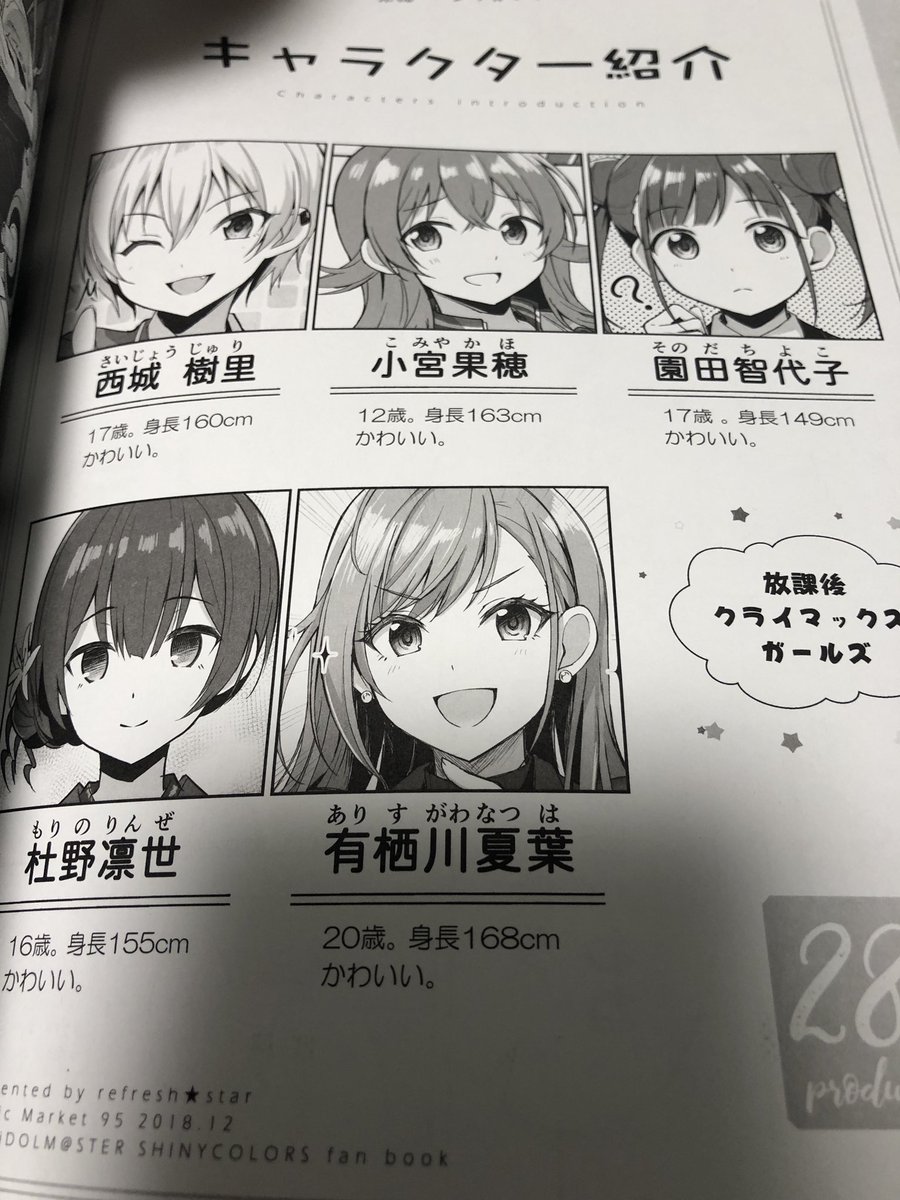 アイマスp على تويتر アイドルマスターシャイニーカラーズの薄い本のキャラクター紹介見てわかる って叫んじゃった