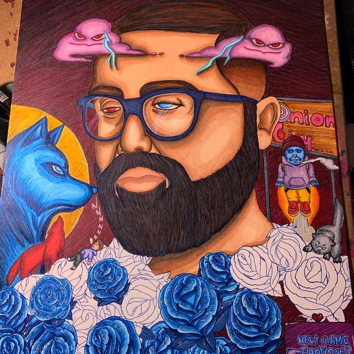 MahmudTheMedium's tweet photo. Just need to finish them roses and add some final touches..
#markerblending #copicblender #copicart #copicmarkerart #timelapsart #timelapse #prismacolor #prismacolorart #wolfart #conceptart #fantasyart #onioncitychronicle #snow #nyx #illustrationart #chicagoartists #nightdemons https://t.co/cUZO7sHlra