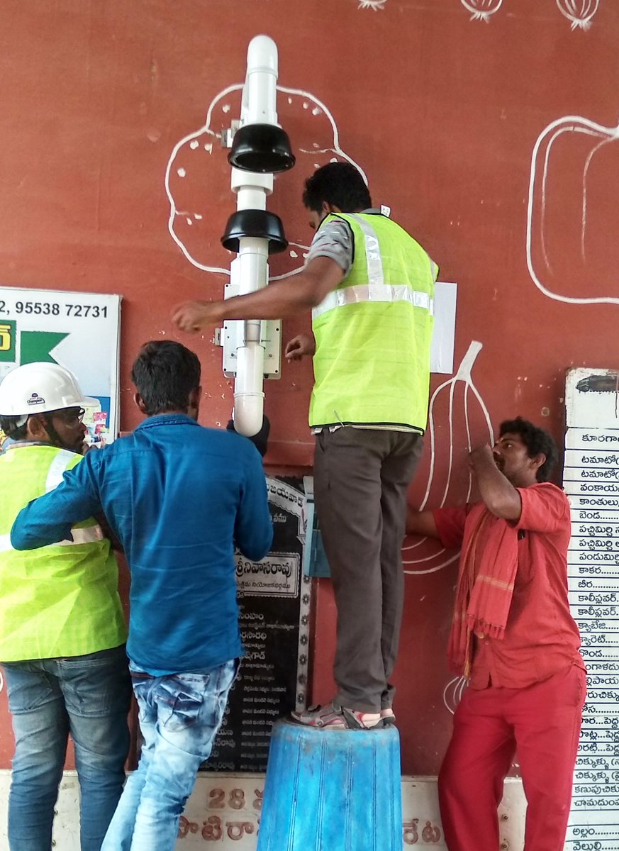 1st phase 10 "#Moskeet" devices for #smart #tracking and solution were installed in #Vijayawada Municipal Corporation.  This is in accordance of the PoC issued by the Director, Municipal Administration, Government of #AndhraPradesh