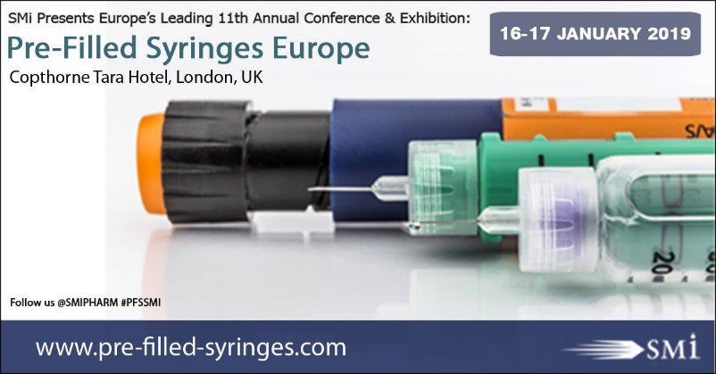 OwenMumford's tweet photo. We are proud to be a sponsor of Europe’s leading Pre-Filled Syringes & Injectable Drug Devices Conference 2019. @SMIPHARM #PFSSMI
https://t.co/ucpIVjTehi https://t.co/vlW3aO646v