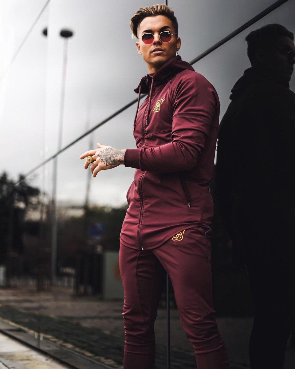 sik silk burgundy tracksuit