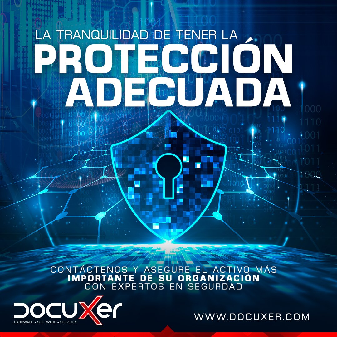 Docuxer's tweet image. Tranquilidad es tener la protección adecuada. Contáctanos (7) 575 5247 #cucuta #bucaramanga #tecnologia #seguridad #informatica