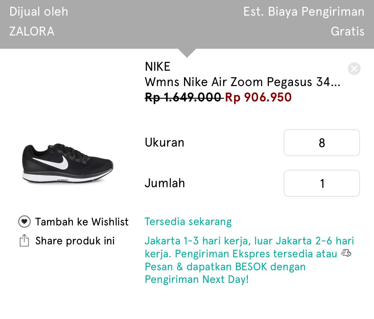 Nike air zoom pegasus 34 zalora cheap