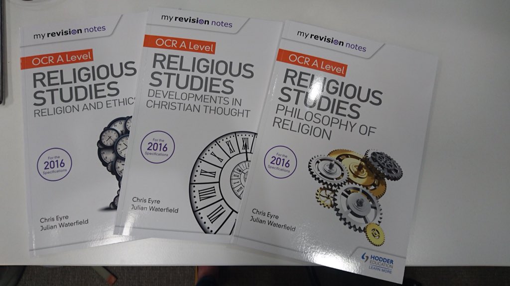 chris_eyre's tweet photo. New Year Generosity part 2: a set of OCR A level RS revision guides signed by myself and Julian. Would any A level RS teachers or students like these? RT by 12pm Friday 4th January to enter. https://t.co/094it1EhJ4