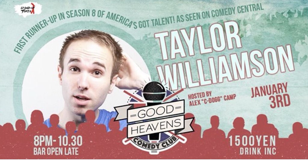 #TOKYO! I’m so excited to do my first ever headline standup comedy show in your Japan! January 3! Any English speakers in town for #WrestleKingdom13 wanna come laugh and stuff? 👌 <a href="/GoodHeavensBar/">GoodHeavensBarTokyo</a> <a href="/StandUpTokyo/">Stand Up Tokyo</a>