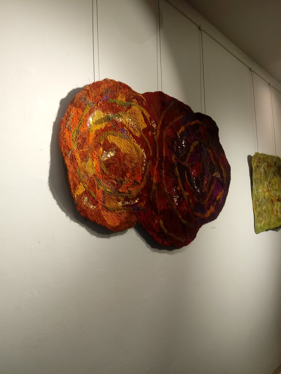 AnneAlldread's tweet image. Exhibition &quot;earth journey&quot; @BanksMillStudio opens today-31st Jan felt textile wallhangings and rugs @air_arts @purplegreyart