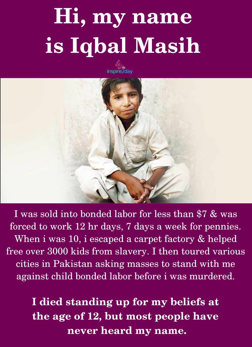 AleeVoice's tweet photo. My name is Iqbal Masih. https://t.co/p1N5cLuo2J