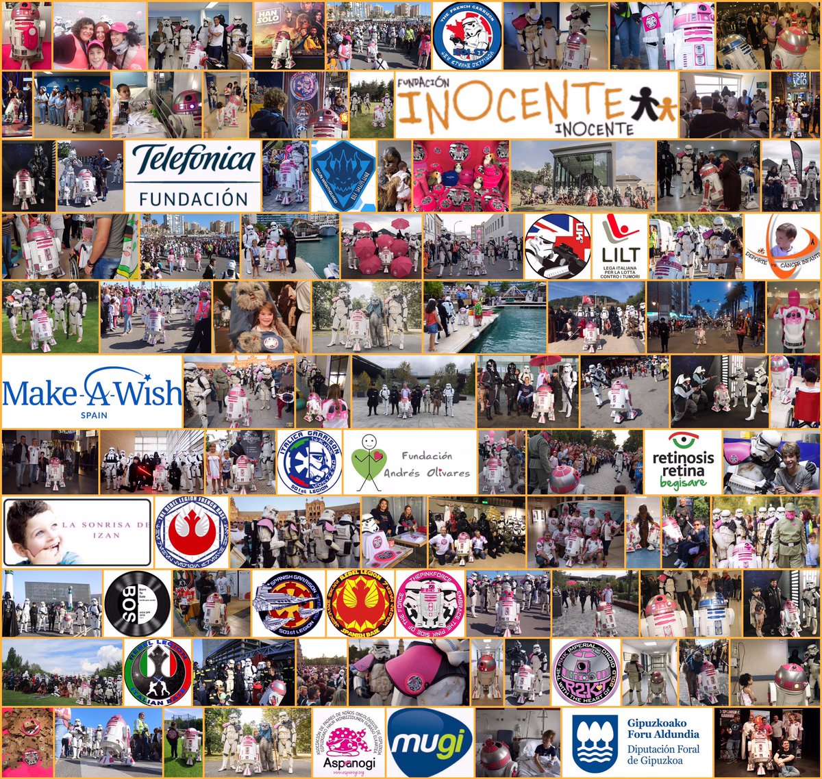 R2KT_Droid's tweet photo. The year 2018 in images. Thanks to everyone who makes ThePinkForce possible.  @aspanogi @fundinocente @ForceBos @fundacionTef @legion501 @SpanishBase @DxunWraithguard @DeportevsCancer @lasonrisadeizan @begisare @atgipuzkoa @rtve @501stLegion  @501stFrench @501italica @ukgarrison https://t.co/5d45vqey5w