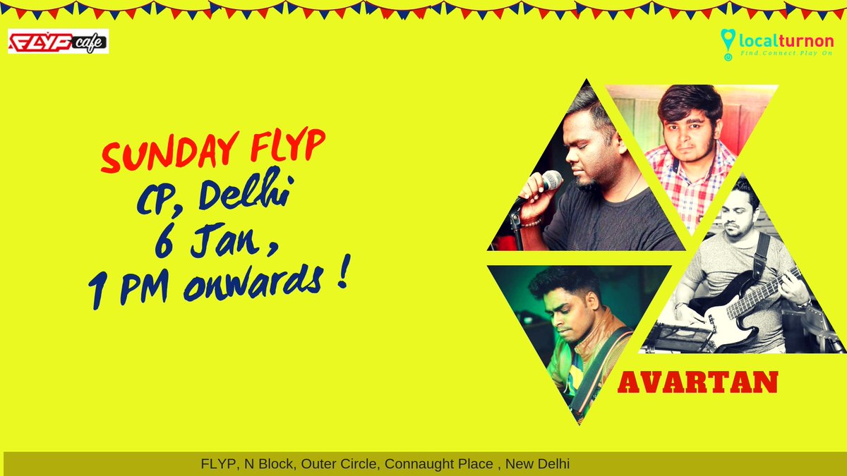 localturnon's tweet photo. D #party continues for #delhites @ #FLYPCafe dis #sunday as #Localturnon #band #Avartan brings fresh #sounds to d #retro #rock n #roll #bolly #songs

D #sounds start 1 PM/ 6 Jan says #localturnon

#SUNDAYFLYP a #localturnon #FLYP collab to bring best of #Music &amp; #Musicians to U https://t.co/Oi1R17iYPu