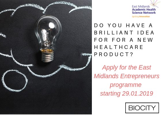 Healthinn_em's tweet photo. Only a few places left for our free #NHS Entrepreneurs Programme open to healthcare professionals across the #EastMidlands. If you have a brilliant idea for new product or service - sign up for this programme to find out about the support available: https://t.co/9NfarCOY6H. https://t.co/4SGmNpADgO