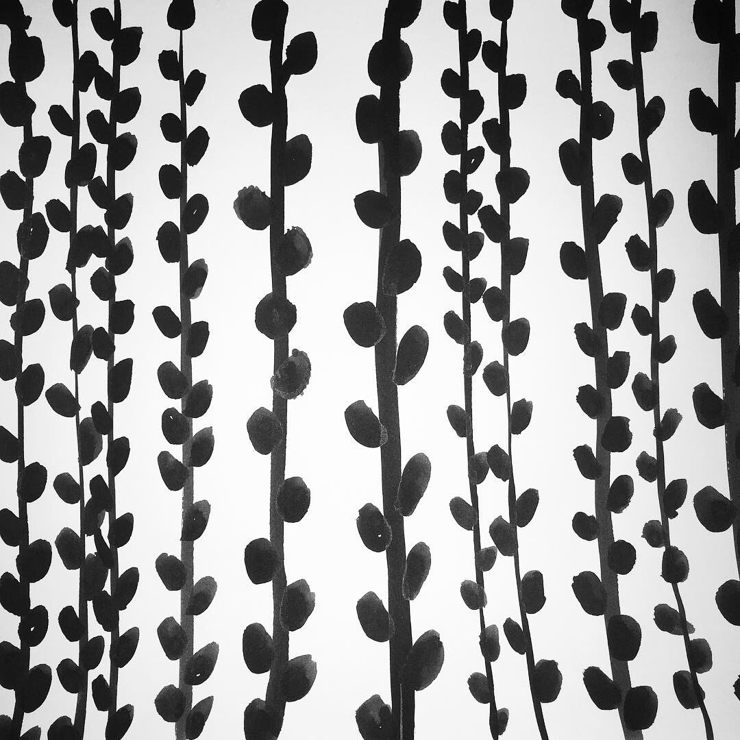 LouiseKirby_'s tweet photo. Day 2 of Fun A Day, ‘playing with patterns inspired by nature’. I could create stripes of pussy willow patterns all day.
#funaday2019 #funaday #pussywillow #inspiredbynature #louisekirby #kirbyrecipes
#wip #printandpattern #illustration #textiledesigner #inkdrawings https://t.co/0FYaqk6VsU
