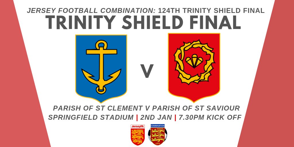 NEWS| Kicking off 2019 in style tonight, with the 124th #TrinityShield Final! 🇯🇪🏆

What: @Combination1975 Trinity Shield Final
Who: @StClementsFC v <a href="/StSaviourJersey/">Parish Of St Saviour</a> ⚽
Where: Springfield Stadium 🏟
When: Tonight 7.30pm⌚

Come down and show your support! 👏
