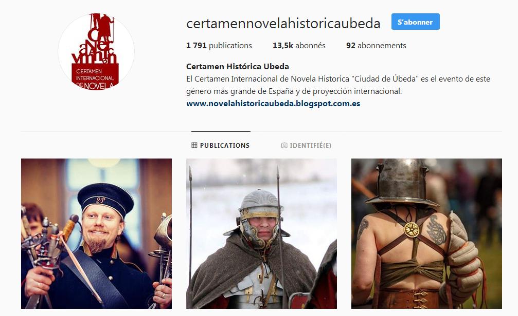 A  lo largo de Nochevieja y año nuevo hemos dado el salto a los 13.500  seguidores en el  "Instagram" del Certamen Internacional de Novela  Histórica "Ciudad de Úbeda".
 
novelahistoricaubeda.blogspot.com/2019/01/emppez…