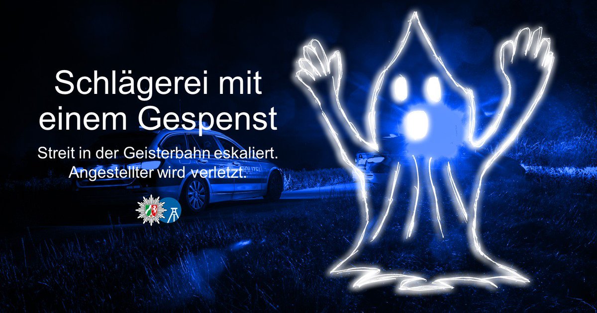 So einen Einsatz erlebt man auch nicht alle Tage: In einer Geisterbahn auf der #Kirmes in #Herne ist es zu einer Schlägerei zwischen einem Besucher und einem Gespenst 👻 gekommen. 

Wie das passieren konnte? ➡ Lesen Sie selbst: fcld.ly/cq0mvdq