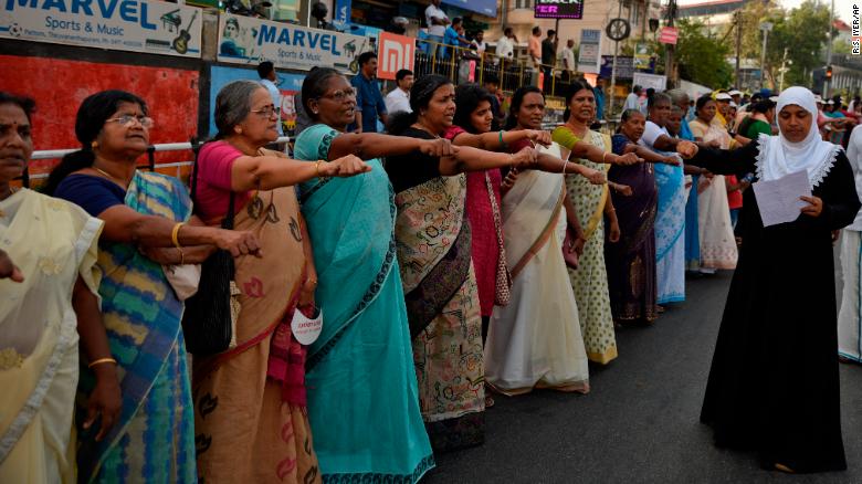 Millions of women in the Indian state of Kerala have formed a series of human chains extending an estimated 620 kilometers (385 miles), in protest at a refusal to admit women to the Sabarimala Temple, one of Hinduism's holiest sites cnn.it/2CJo70D