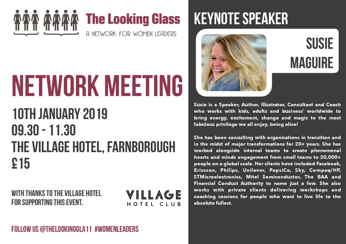 If you are looking for a great start to 2019 grab yourself one of the last tickets to this inspiring networking event with the wonderful TEDx speaker @susiemaguire. An uplifting way to start the new year and make some amazing connections! #femalebusinessowners #womenleaders