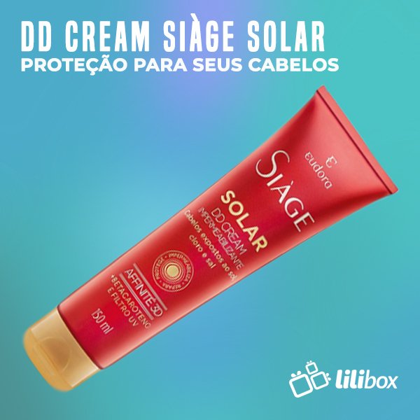 AppLiliBox's tweet image. DD CREAM SIÀGE SOLAR 150ML seus cabelos pedem proteção extra no verão, um tratamento imediato que oferece 12 benefícios em 1 único produto. Cabelos saudáveis mesmo durante o verão! 
Compre a sua agora: bit.ly/2KCJxi9