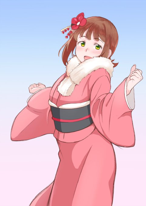 本年もよろしくおねがいいたします
新年描き初めは春香さんでしたー 